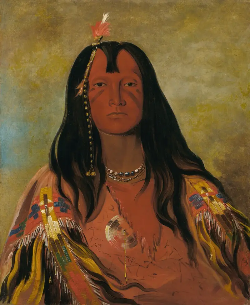 H’co-A-H’co-A-H’cotes-Min, No Horns On His Head, a Brave von George Catlin