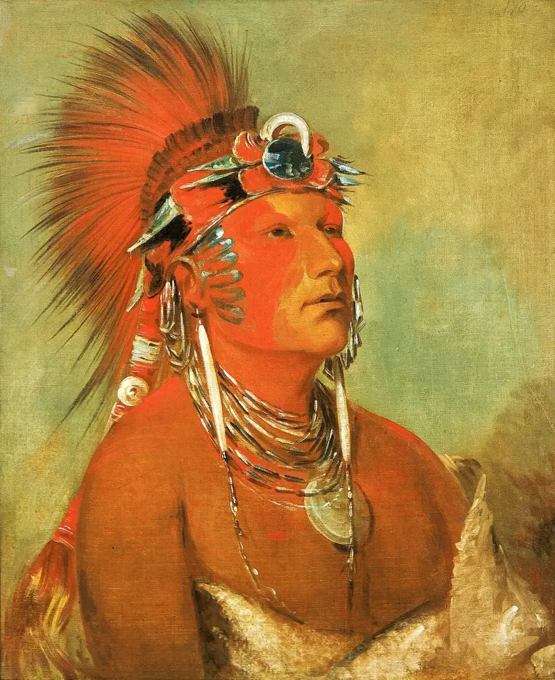 Jee-Hé-O-Hó-Shah, Cannot Be Thrown Down, a Warrior av George Catlin