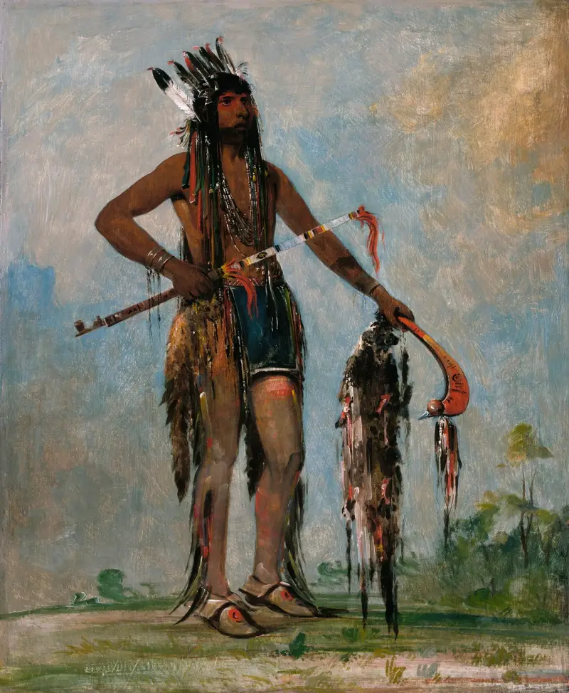 Ka-Bés-Hunk, He Who Travels Everywhere, a Warrior av George Catlin