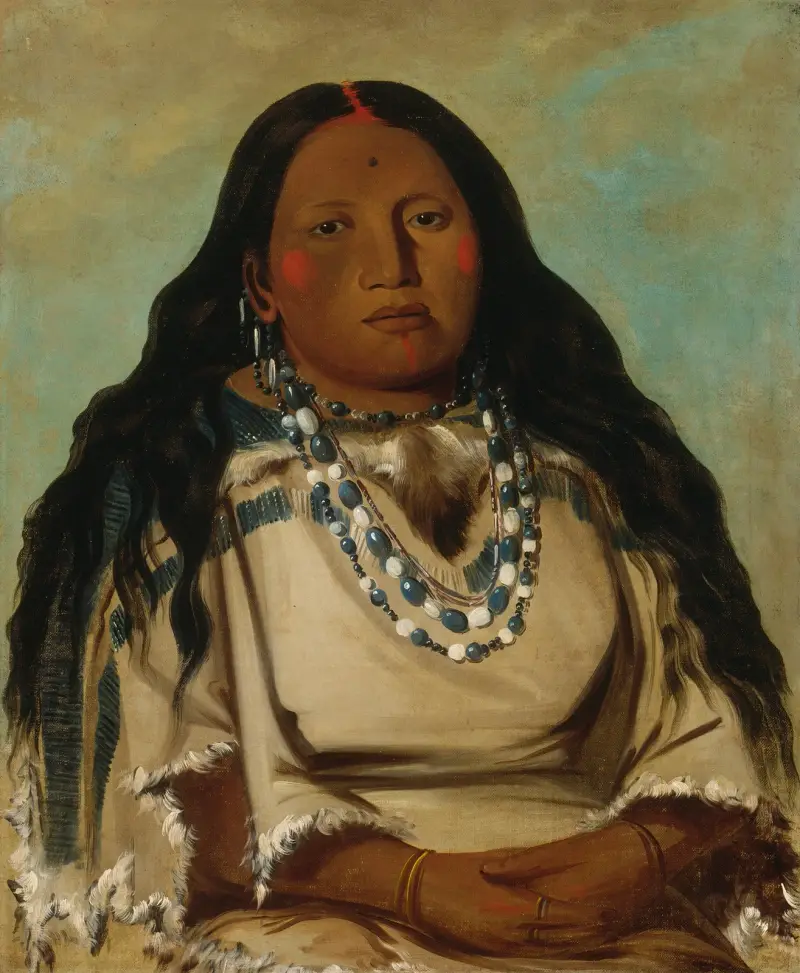 Kah-Béck-A, tvillingsystern, maka till Bloody Hand av George Catlin