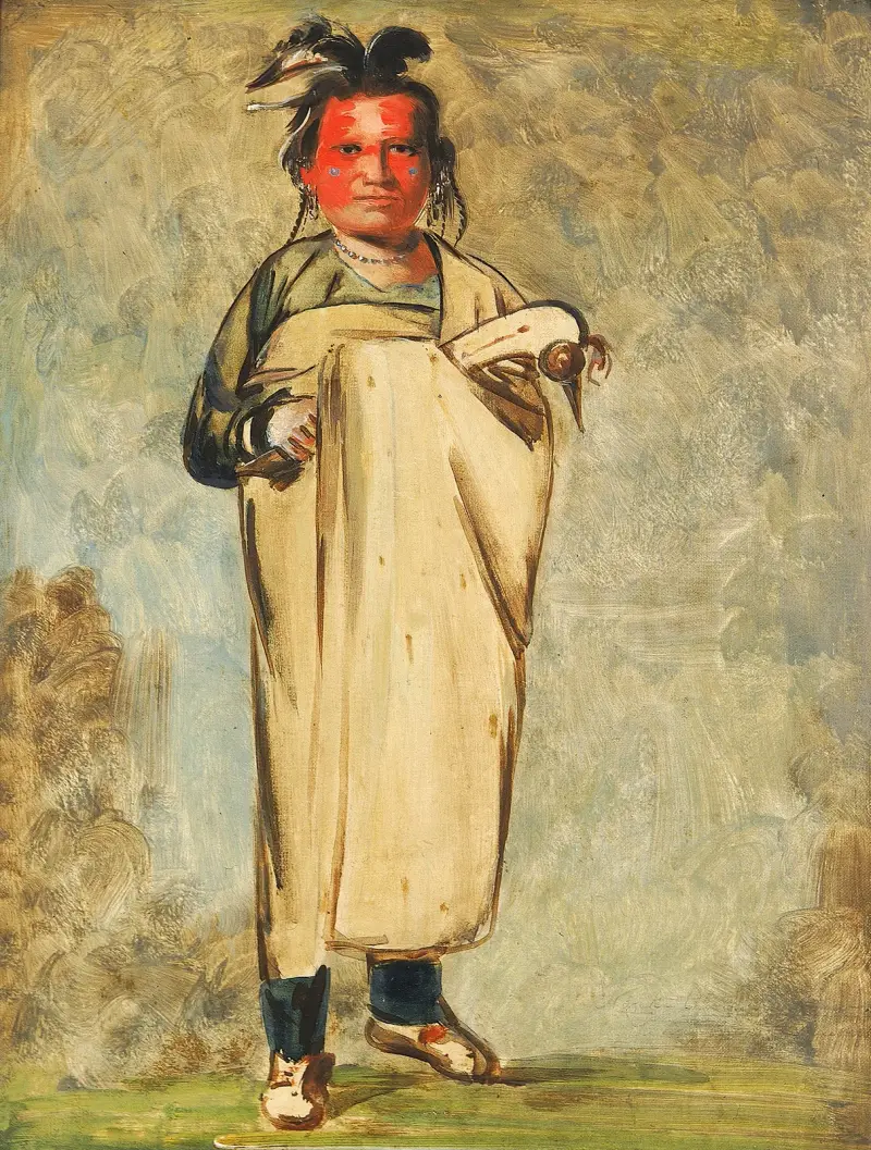 Káw-Kaw-Ne-Chóo-A, a Brave av George Catlin