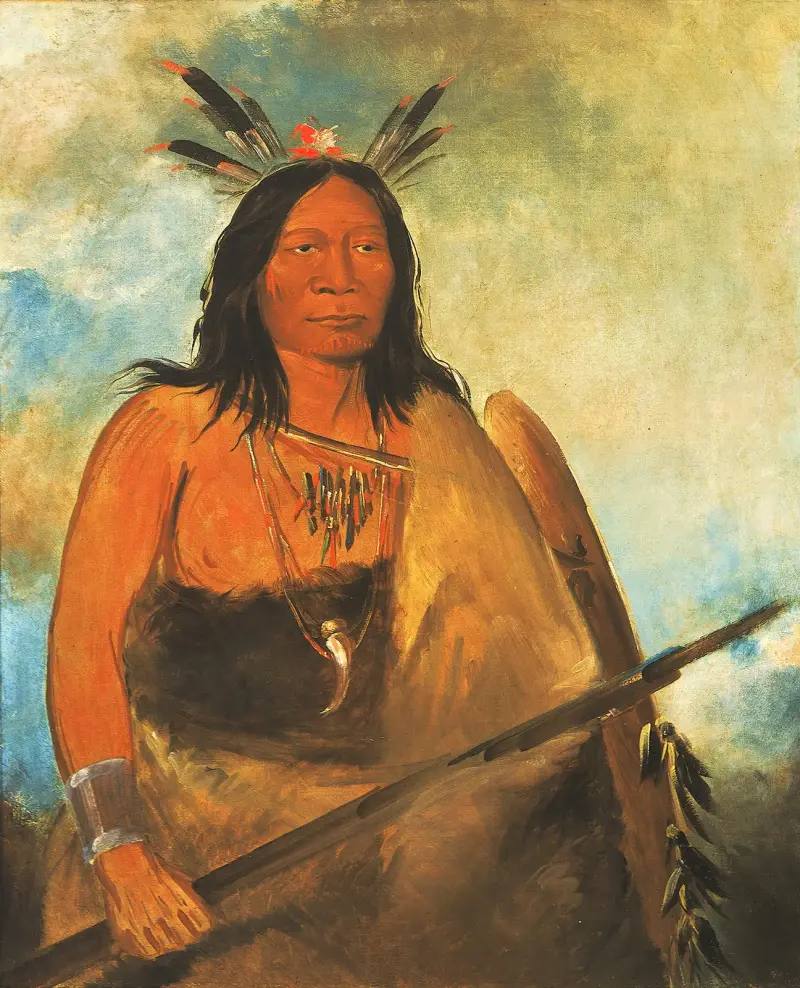 Kots-O-Kó-Ro-Kó, Hair of The Bull’s Neck, a Chief av George Catlin