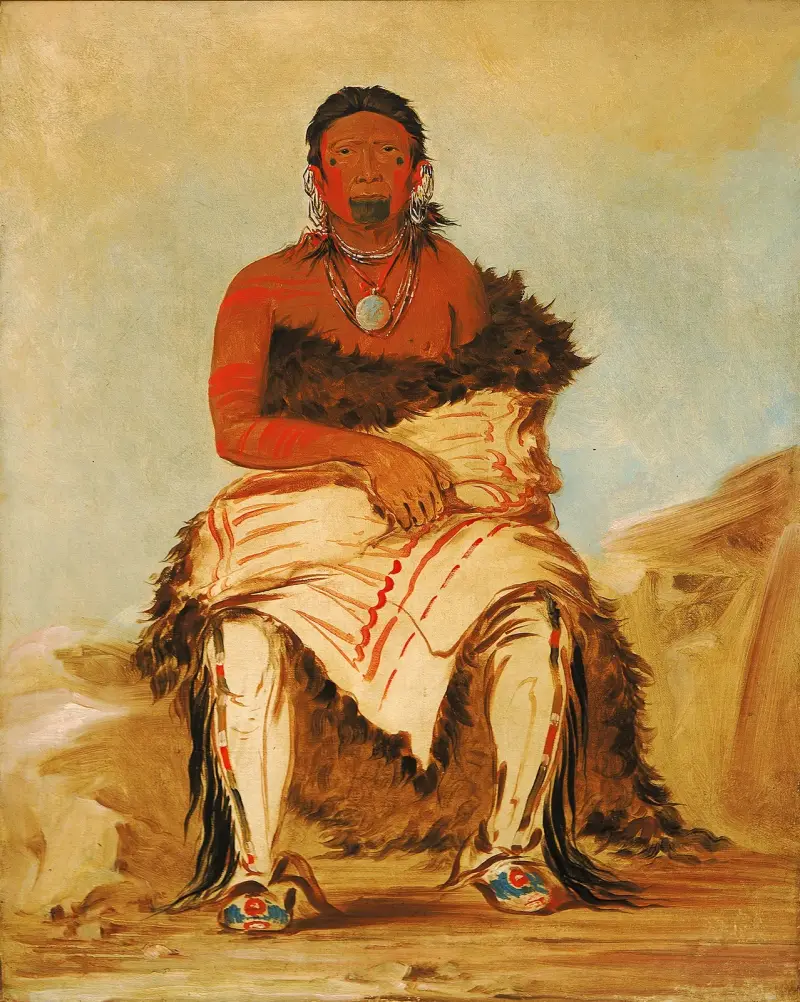 Lá-Shah-Le-Stáw-Hix, Man Chief, a Republican Pawnee av George Catlin