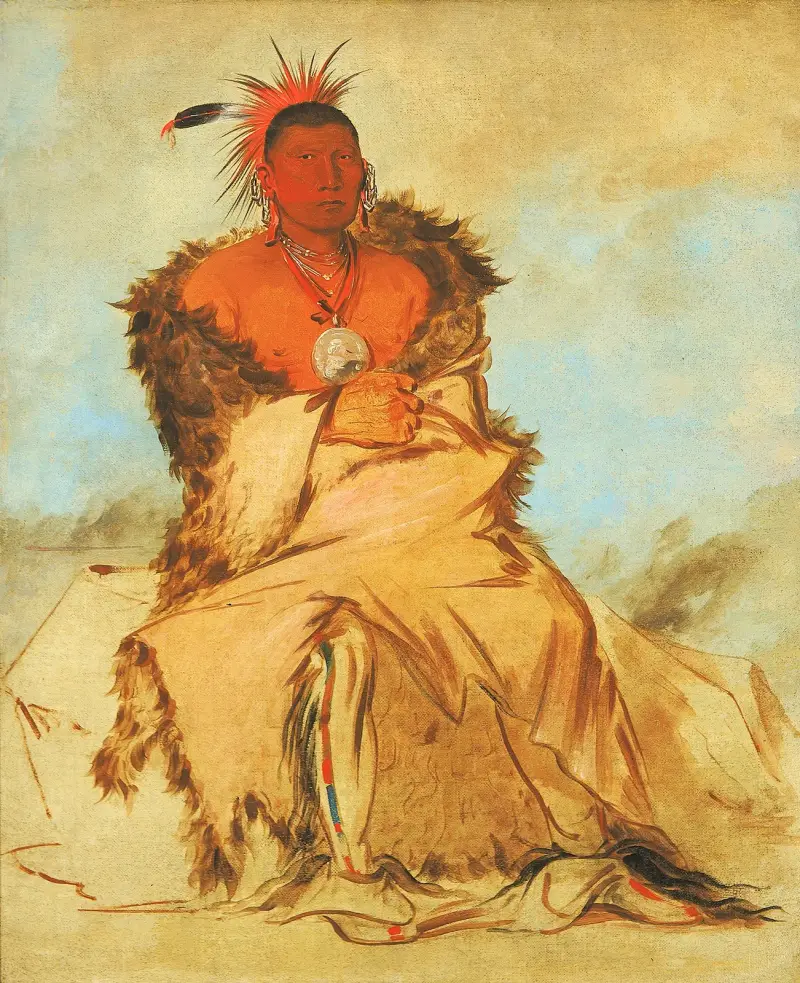 Loo-Rá-Wée-Re-Coo, Bird That Goes To War, a Tapage Pawnee av George Catlin