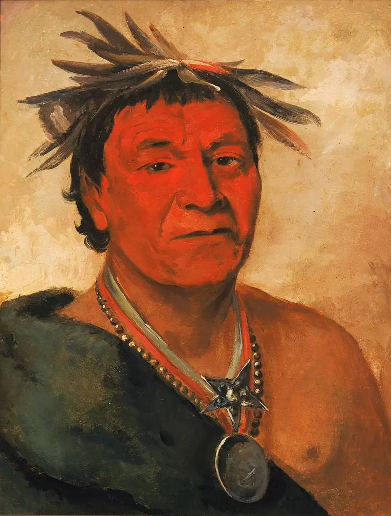 O-Ho-Páh-Sha, Small Whoop, a Distinguished Warrior av George Catlin