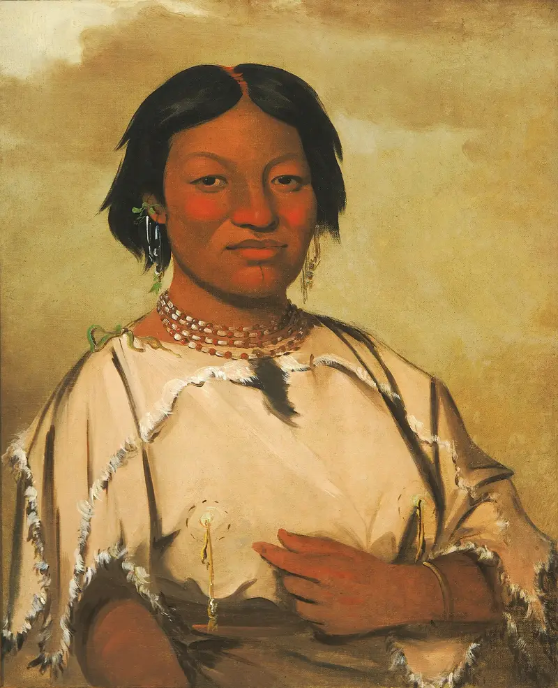 Oó-Je-En-Á-He-A, kobieta żyjąca w jaskini niedźwiedzia, George Catlin