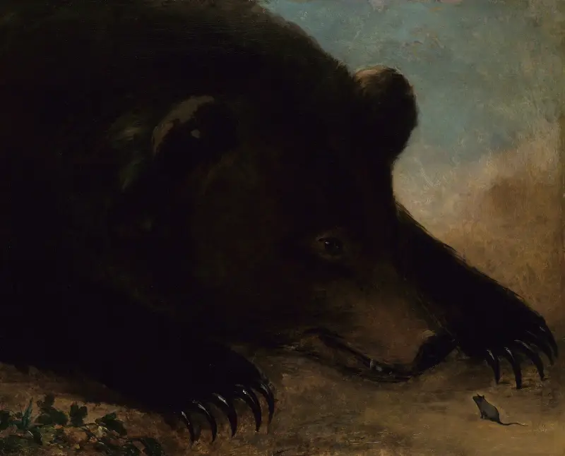 Porträtt av en grizzlybjörn och mus, i naturlig storlek av George Catlin
