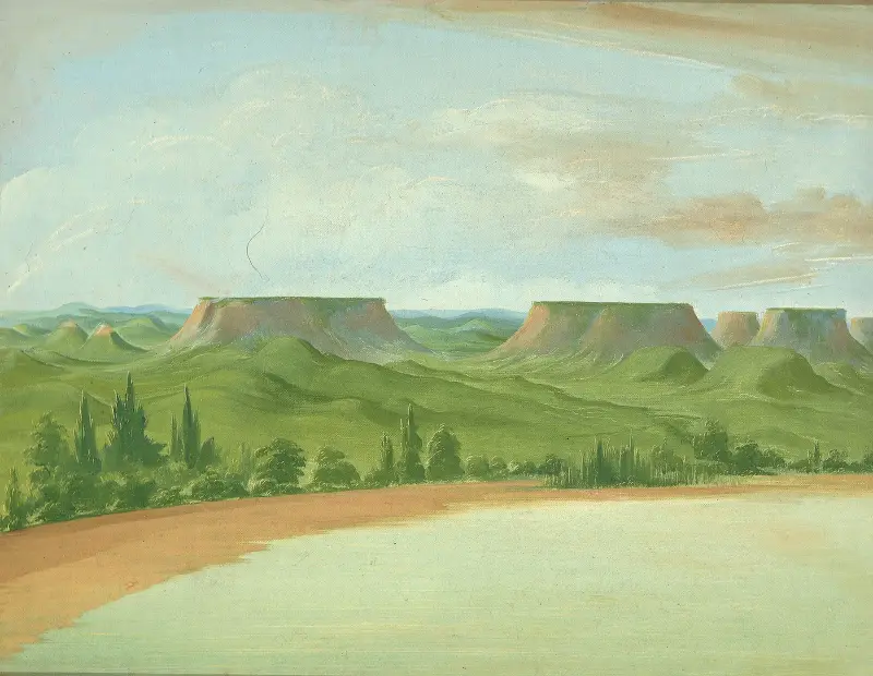 Fyrkantiga kullar, 1200 miles ovanför St. Louis av George Catlin