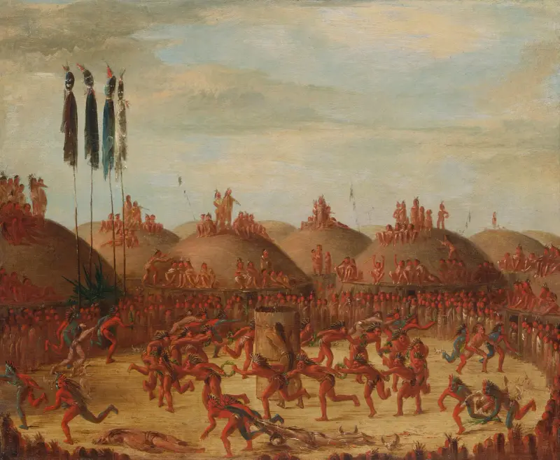 The Last Race, Mandan O-Kee-Pa Ceremony av George Catlin