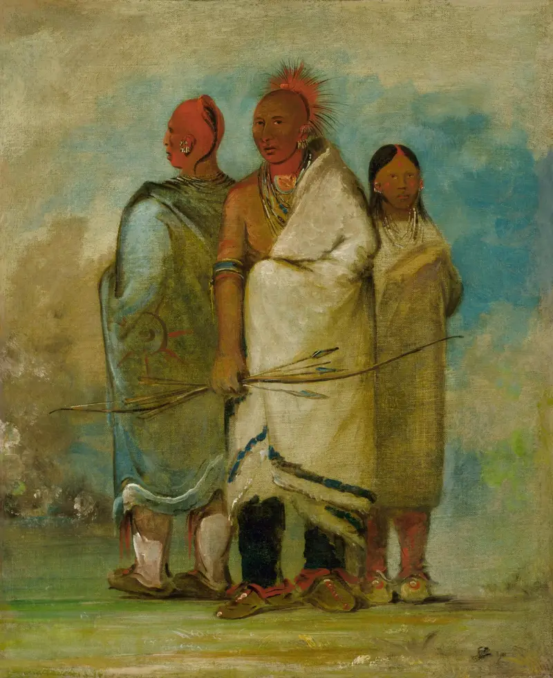 Three Fox Indians av George Catlin