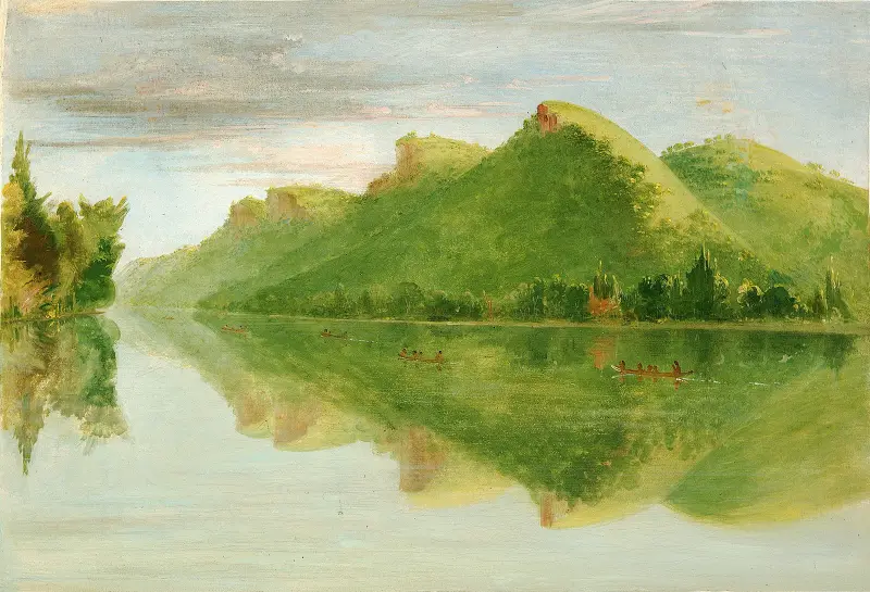 Vy över övre Mississippi, vackra präriebranter av George Catlin