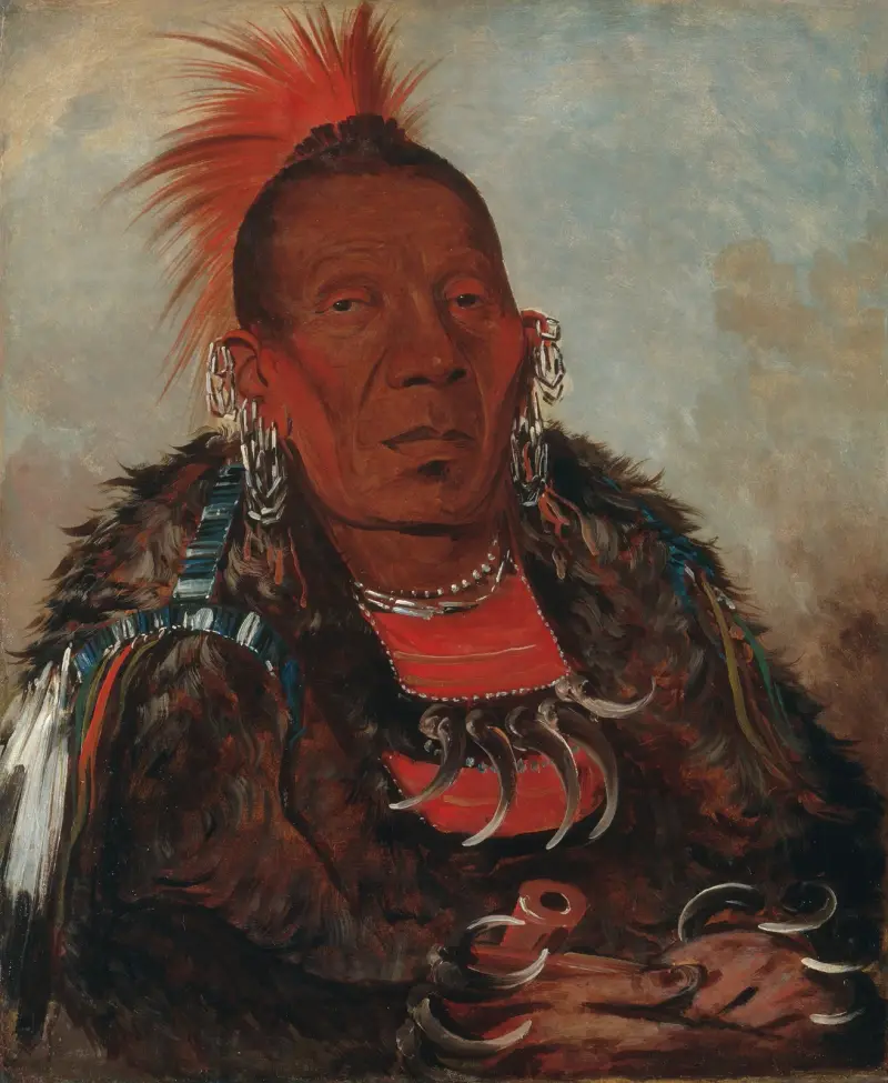 Wah-Ro-Née-Sah, The Surrounder, hövding för stammen av George Catlin