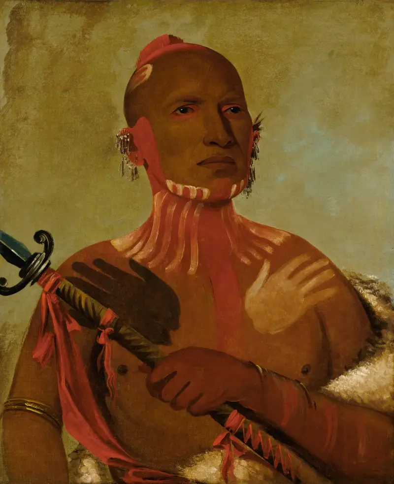 Wée-Sheet, Sturgeon’s Head, a Fox Warrior av George Catlin