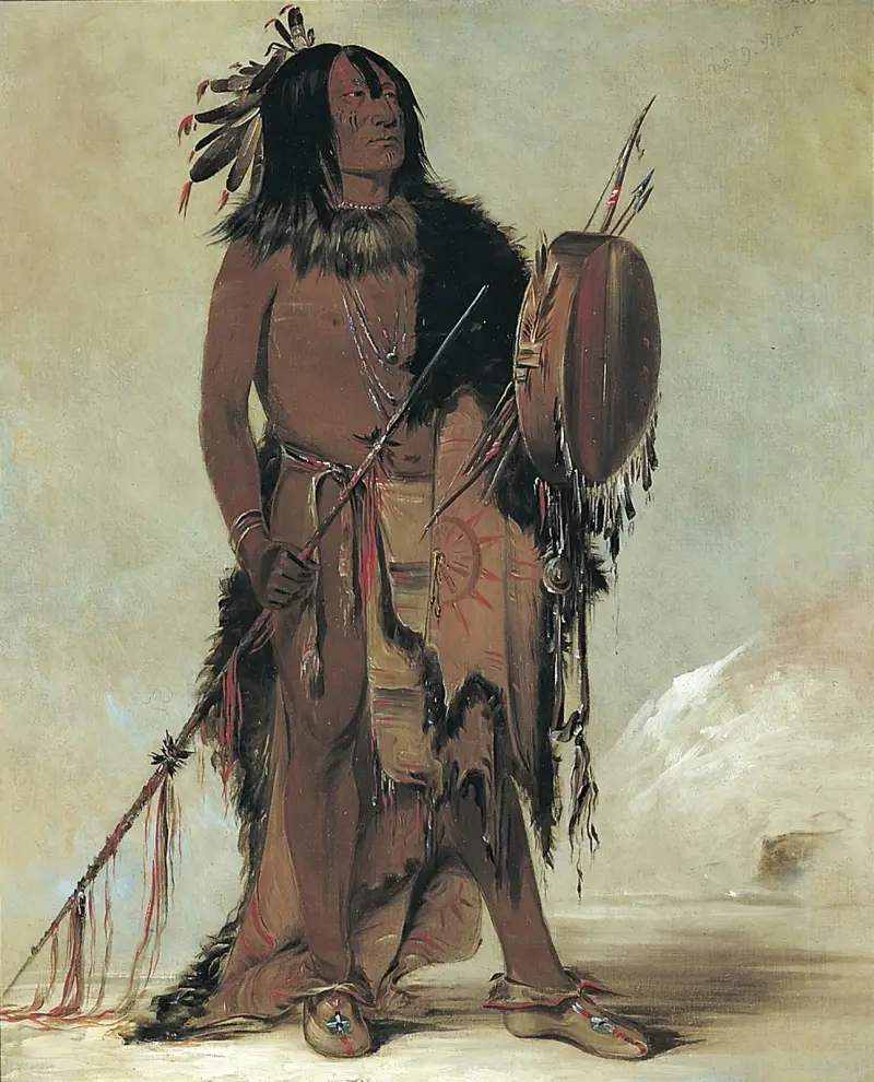 Wún-nes-tou (Vit buffel), en gammal medicinman av George Catlin