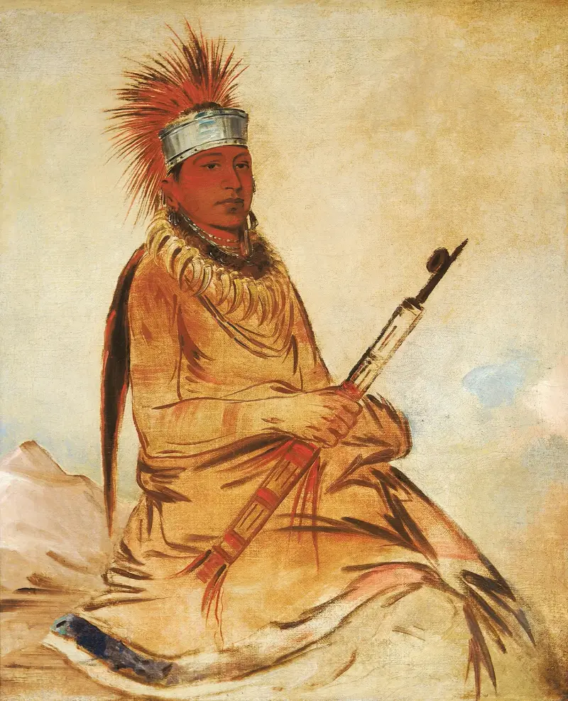 W’y-Ee-Yogh, Man of Sense, a Brave av George Catlin