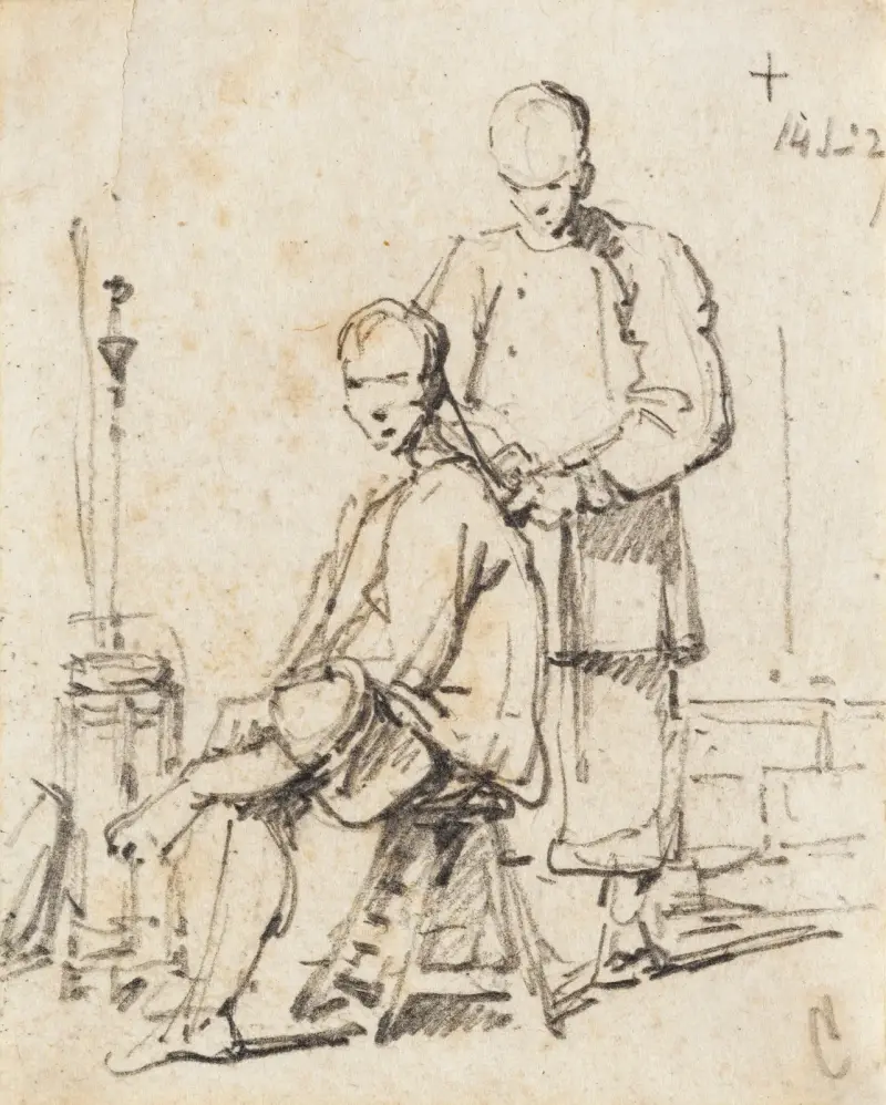Ein chinesischer Barbier von George Chinnery
