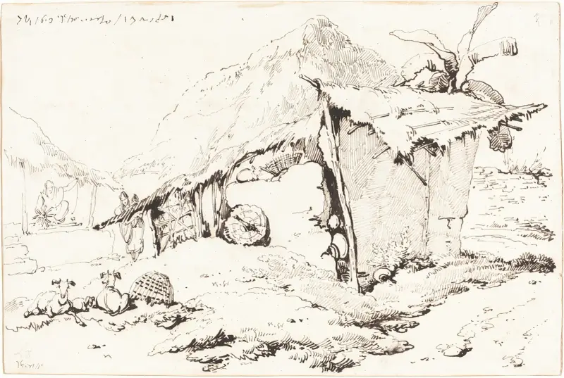 En byhydda i Indien av George Chinnery