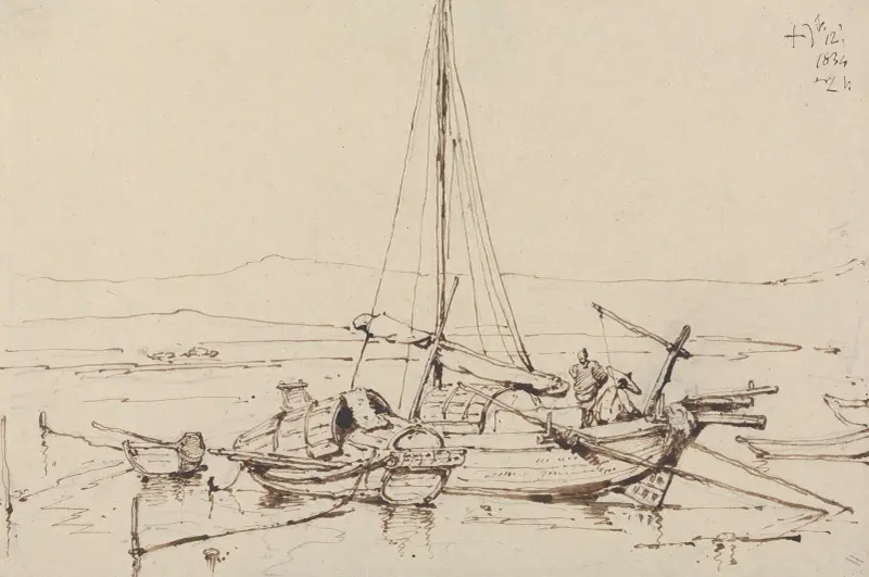 Chinese Boats av George Chinnery