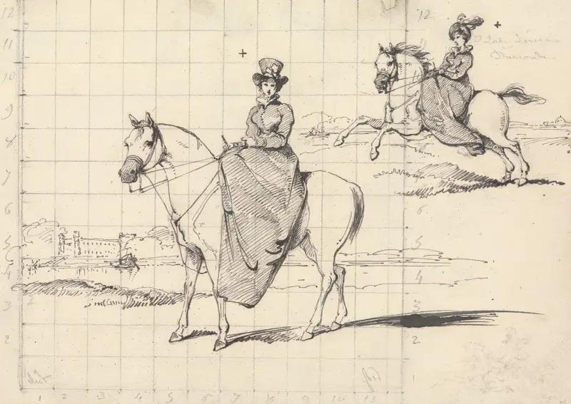 Lady Louisa Duncombe till häst av George Chinnery
