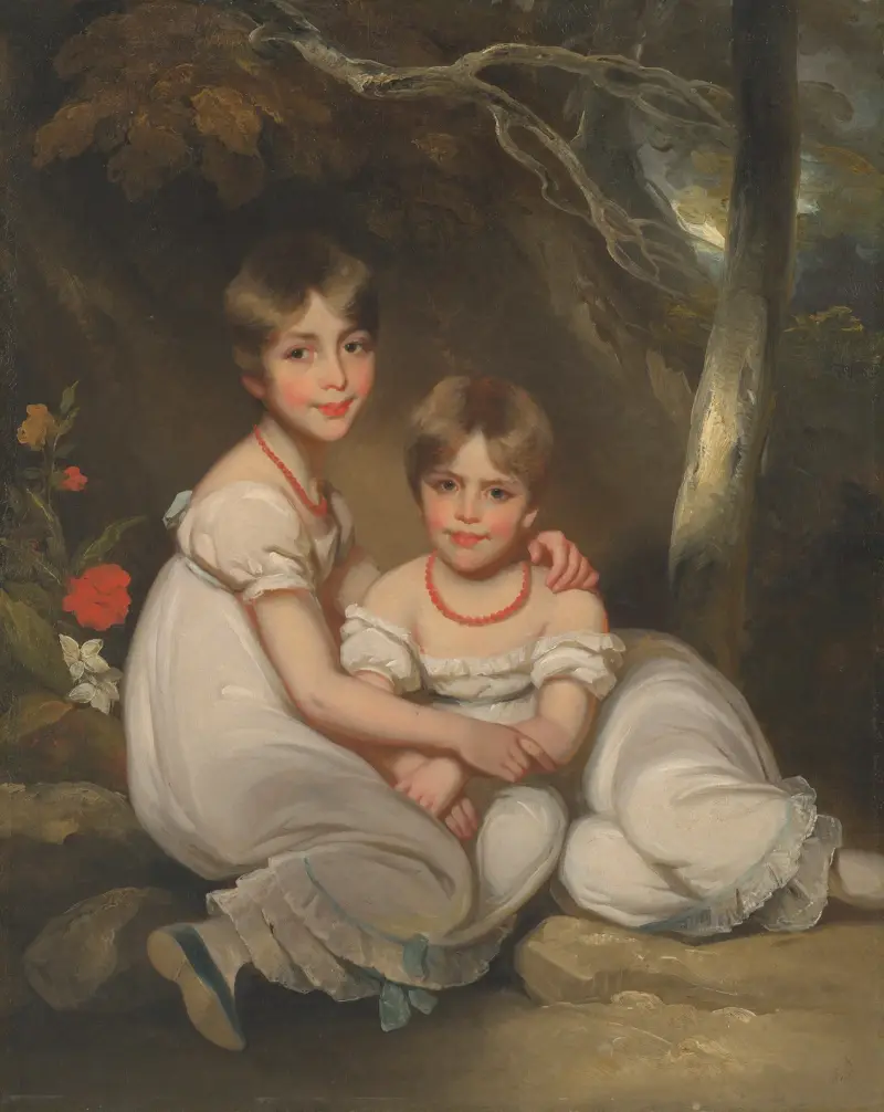 Porträt von Margaret Wood (1810–1899) und ihrer Schwester Mary von George Chinnery