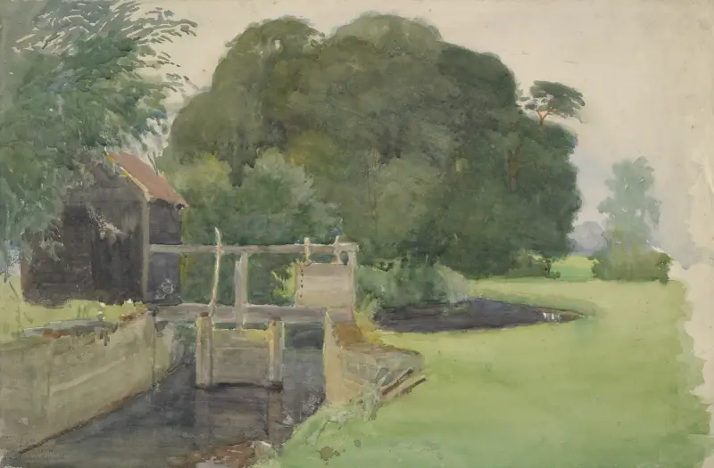 Pejzaż ze śluzą, Sir George Clausen