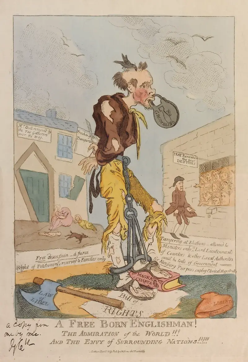 En friboren engelsman! Världens beundran!!! Och de omgivande nationernas avund!!!!!. av George Cruikshank