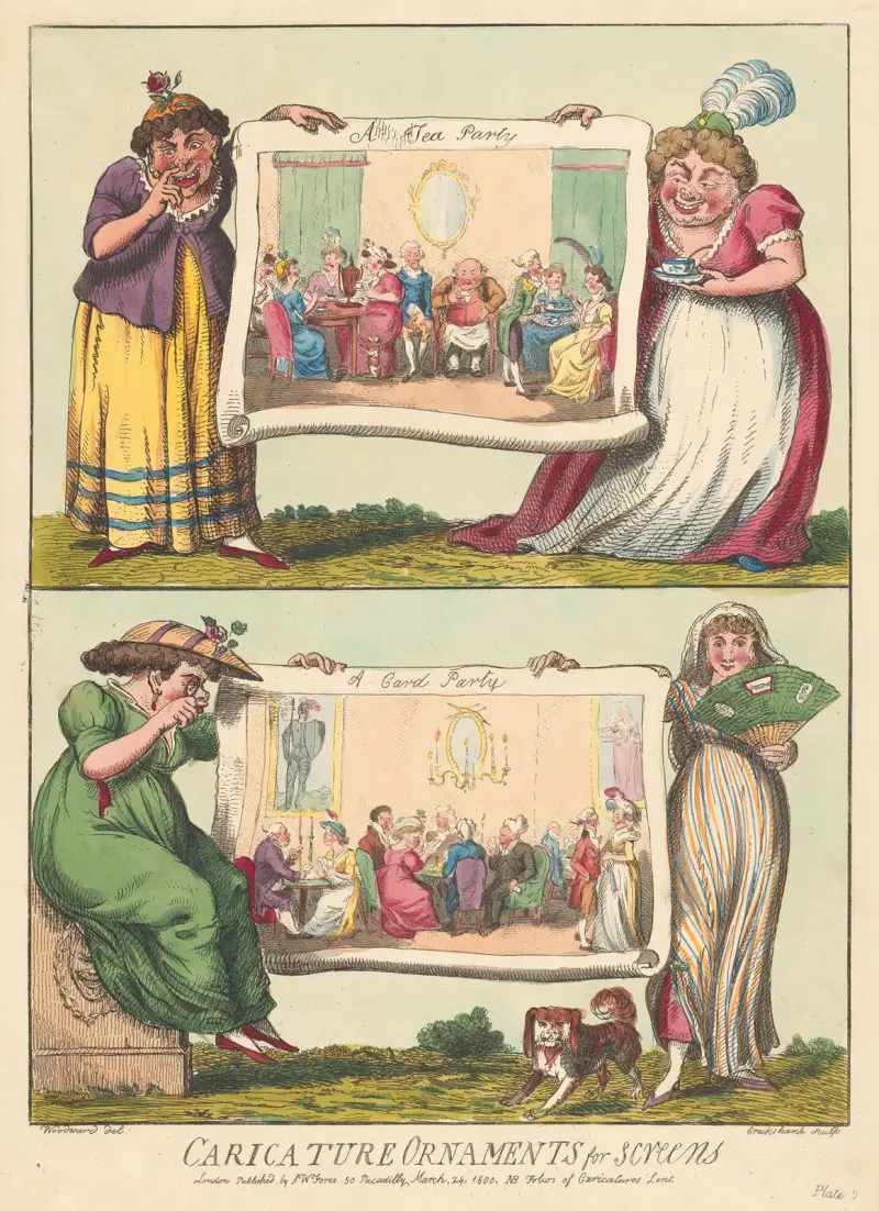 A Tea Party, A Card Party av George Cruikshank