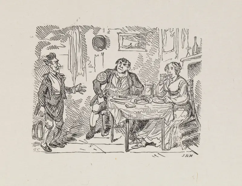 Illustrations for The Universal songster Pl.03 av George Cruikshank