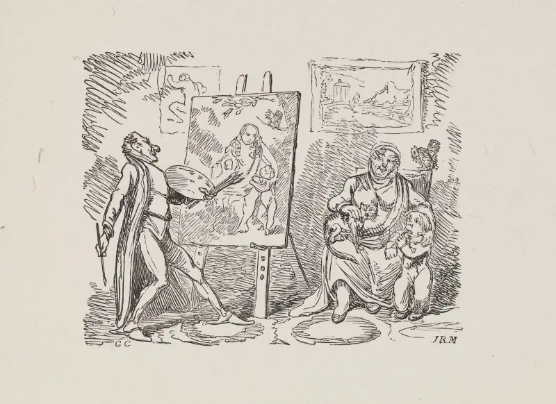 Illustrationer till The Universal Songster, plansch 6 av George Cruikshank