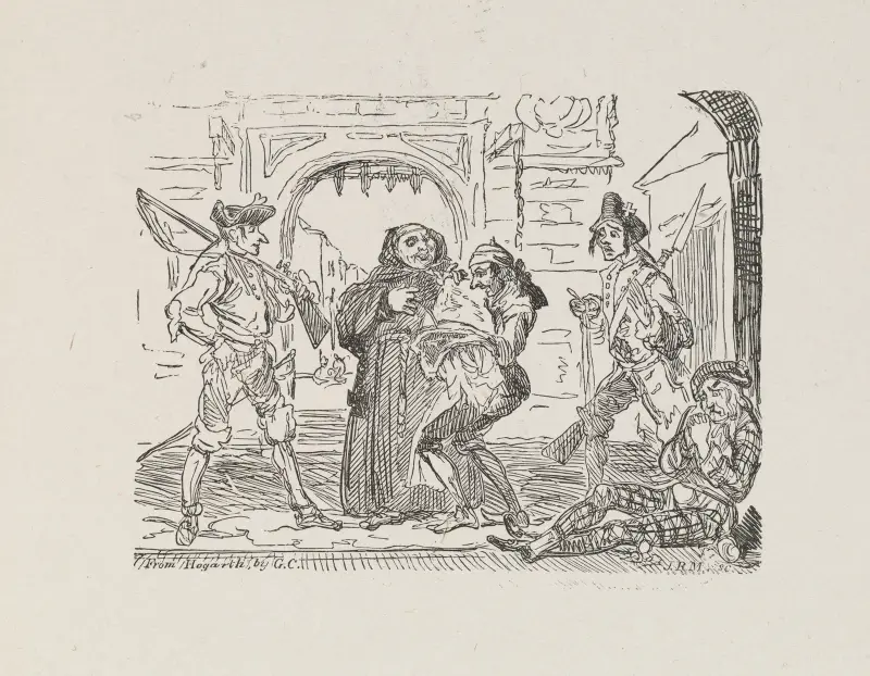 Illustrations for The Universal songster Pl.08 av George Cruikshank
