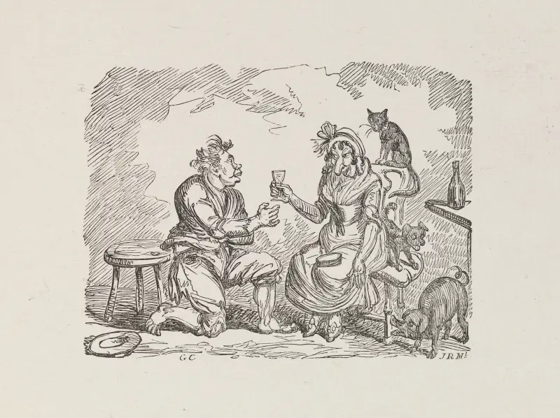 Illustrations for The Universal songster Pl.12 av George Cruikshank