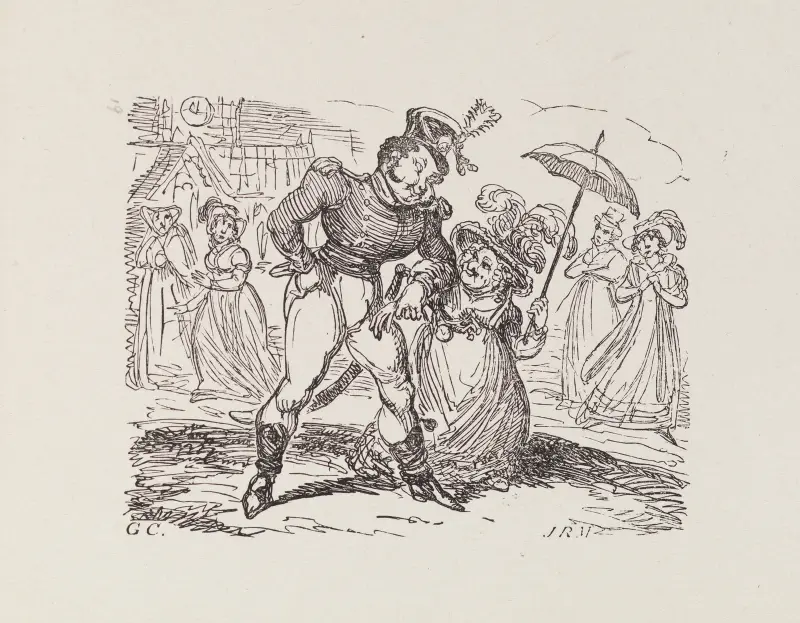 Illustrations for The Universal songster Pl.16 av George Cruikshank