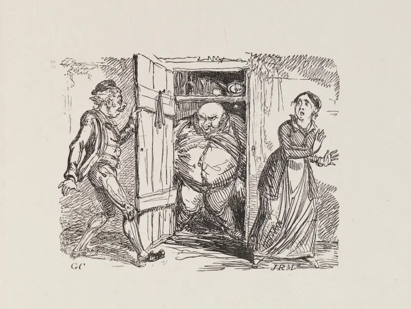 Illustrations for The Universal songster Pl.17 av George Cruikshank