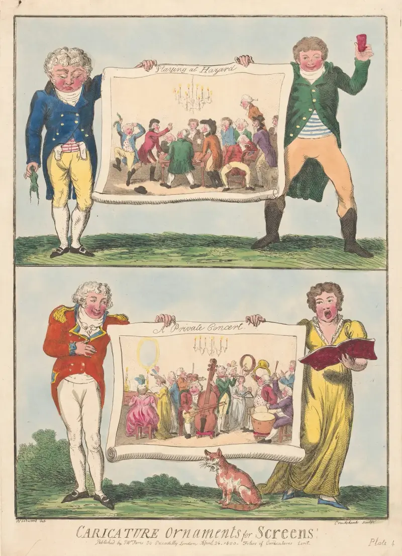 Playing at Hazard, A Private Concert av George Cruikshank
