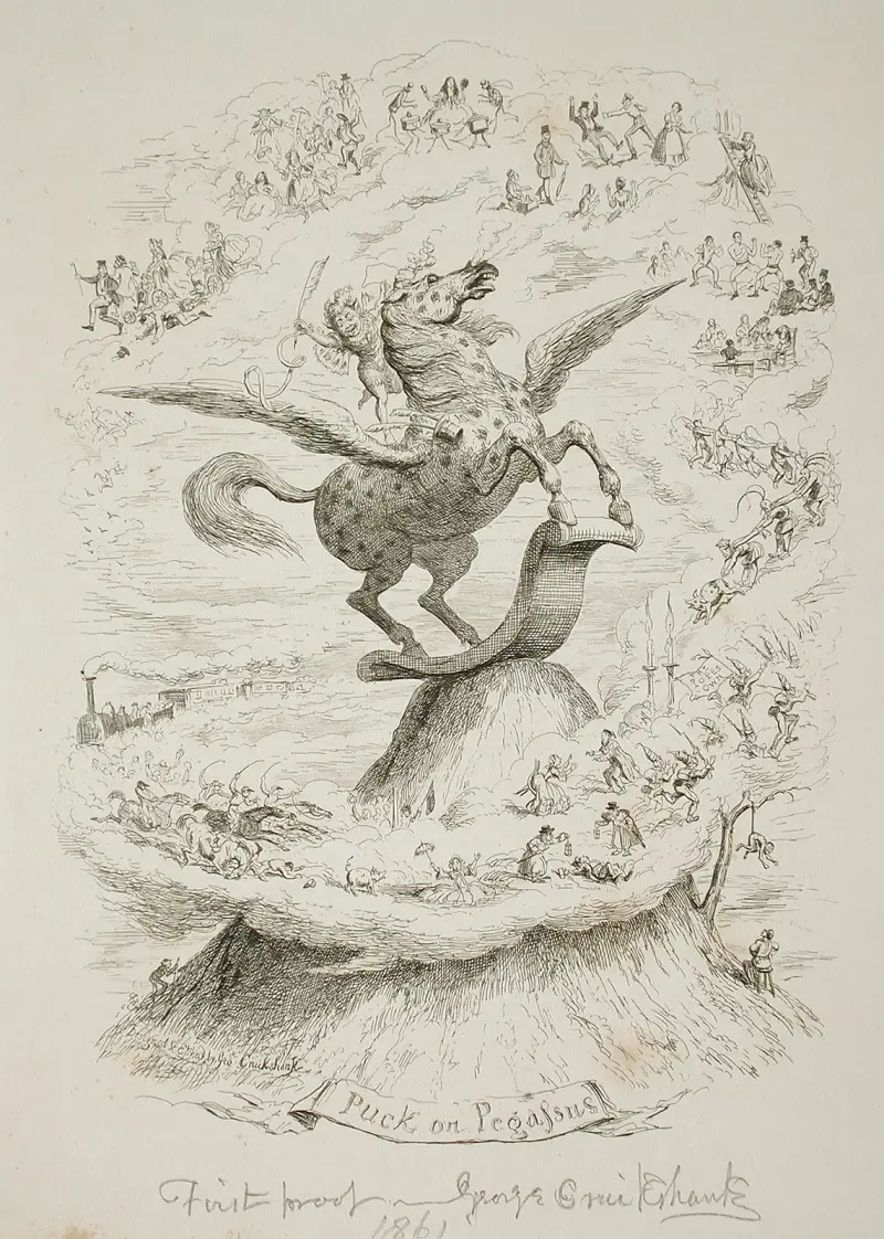 Puck auf Pegasus, 1861 – Nr. 1 von George Cruikshank