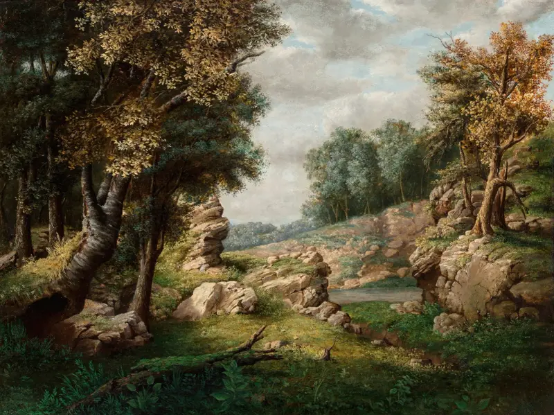 Klippig dal (nära byn) av George Inness