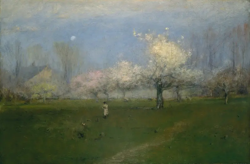 Vårblomning, Montclair, New Jersey av George Inness