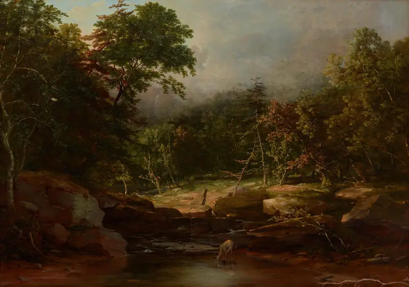 Ström i bergen av George Inness