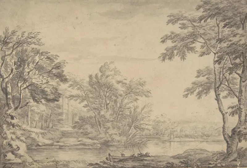 Klasická krajina, 1720, George Lambert