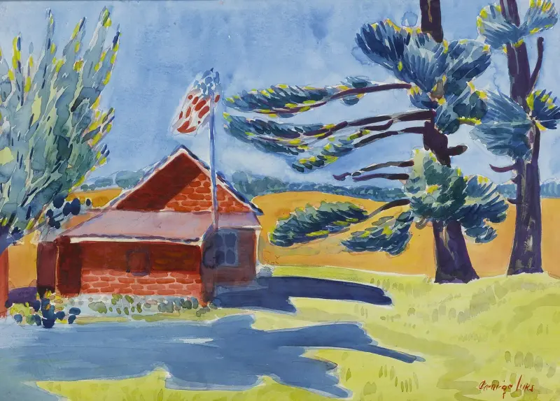 Old Schoolhouse, Ryders av George Luks