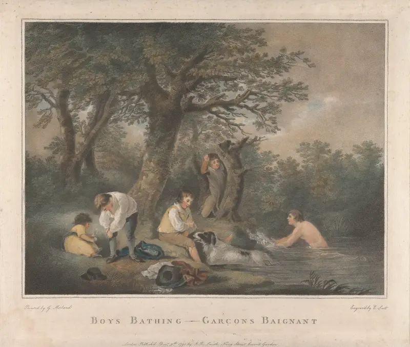 Chlapci se koupou, George Morland