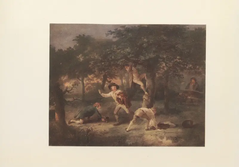 Pojkar som plundrar en fruktträdgård av George Morland