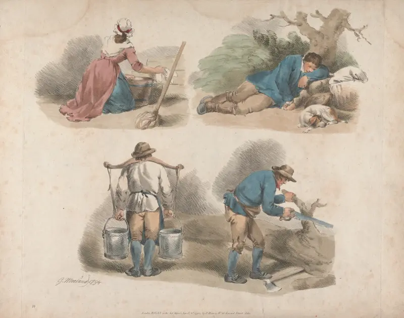 Studier av arbetare av George Morland
