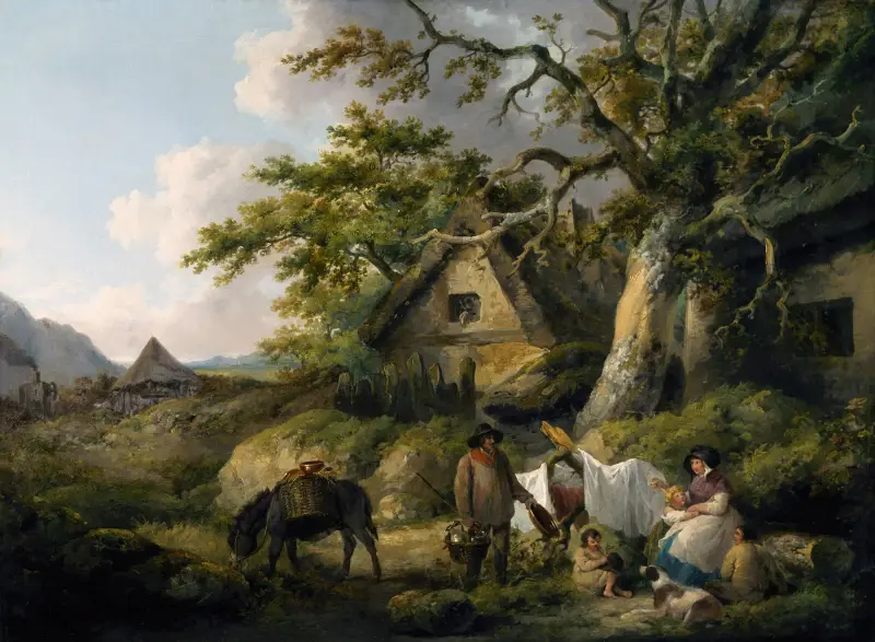 Vy vid Enderby, Leicestershire av George Morland