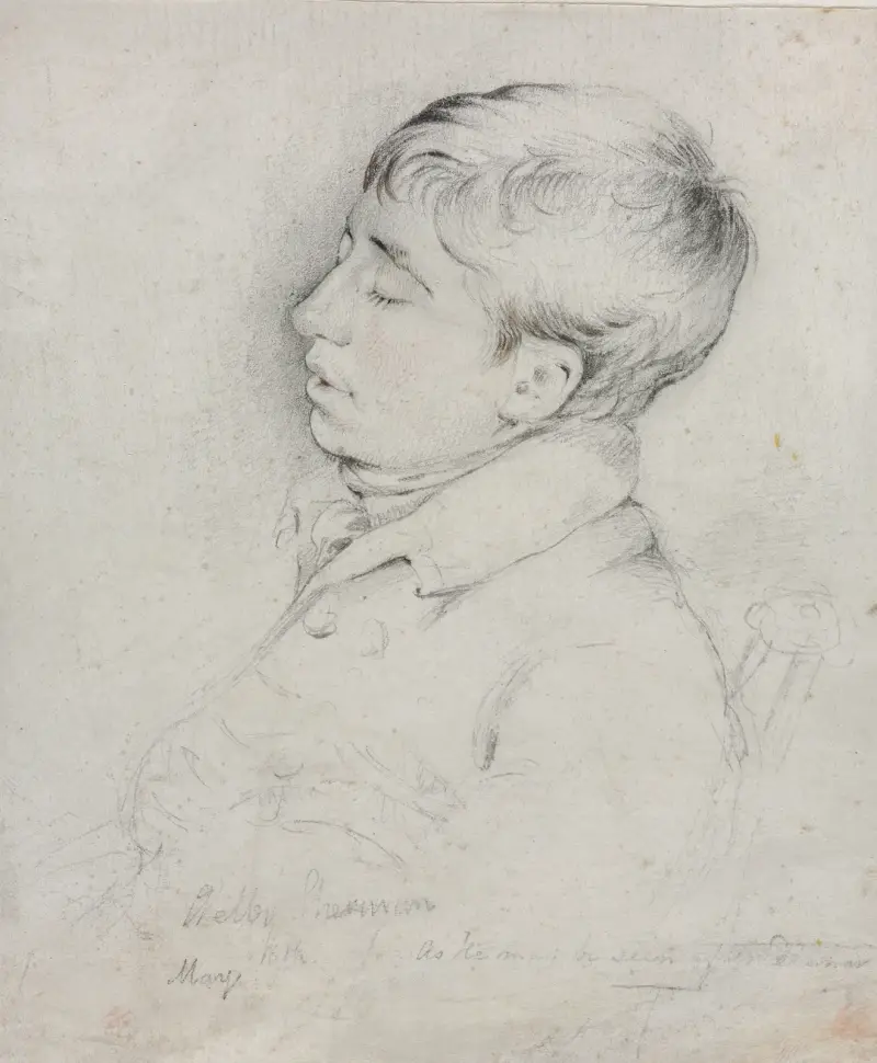 A Portrait of Welby Sherman Asleep in a Chair av George Richmond