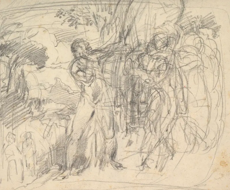 Kompositionsstudie för 'Comus – The Measure' av George Richmond