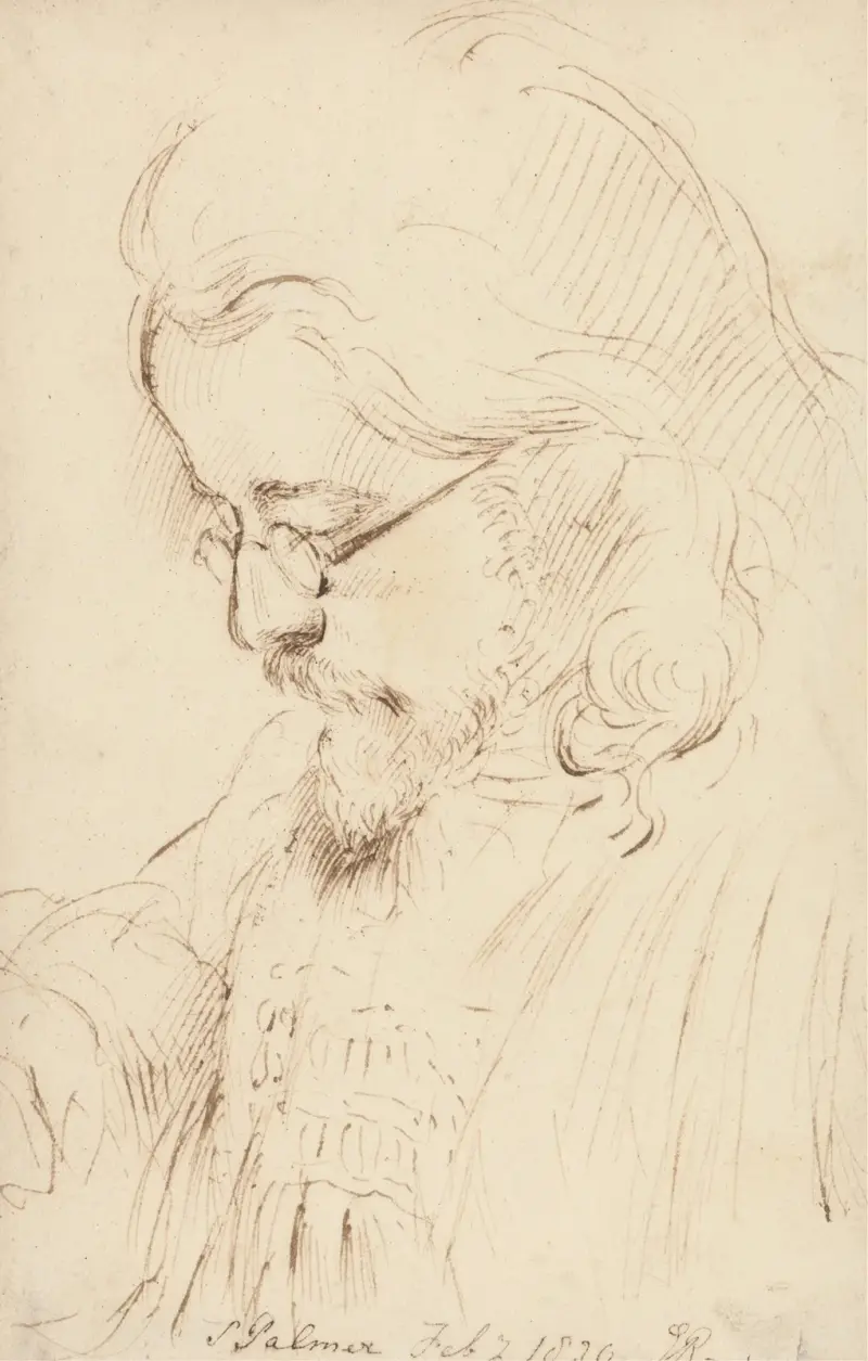 Portrait of Samuel Palmer, Head and Shoulders av George Richmond