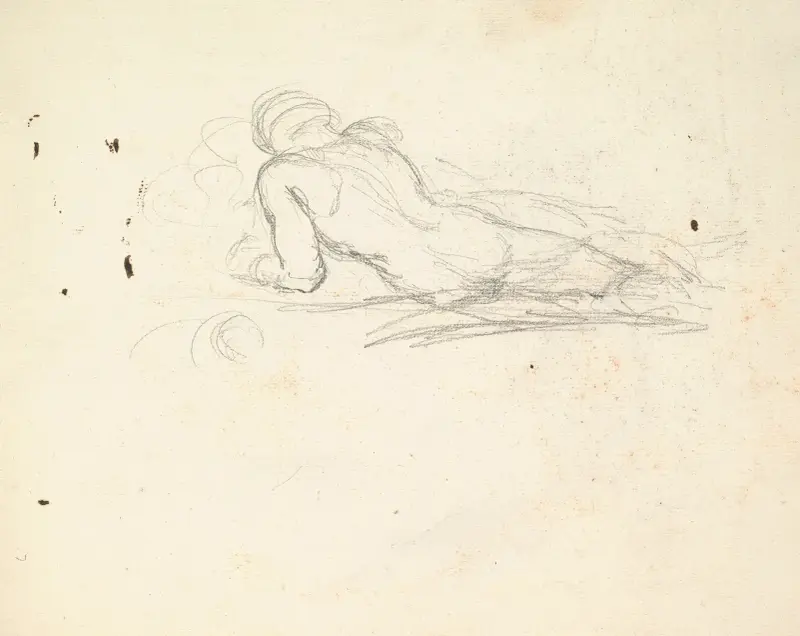 Liggande manlig nakenmodell av George Richmond