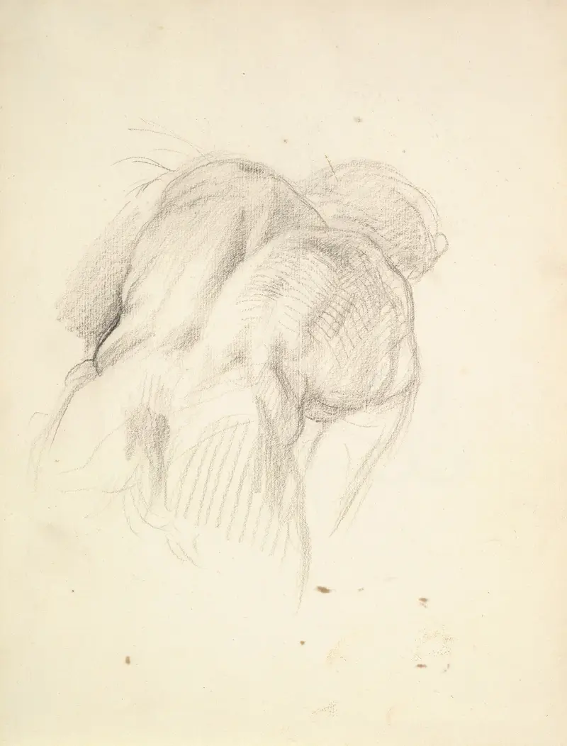 Studie för en manlig figur i 'Comus–The Measure' av George Richmond