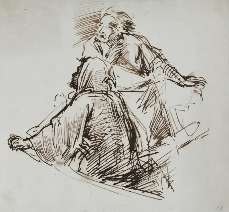 Zwei männliche Figuren von George Richmond